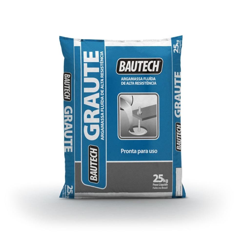 Argamassa Fluída Graute de Alta Resistência P/ Fixação e Reparos 25kg Bautech - 1