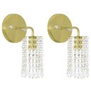 Ver imagem 1 de Kit 2 Arandelas Cristal Acril. Clearcrillic Redonda Dourado