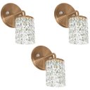 Ver imagem 1 de Kit 3 Arandelas Cristal Legitimo Clearwall Redonda Cobre