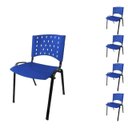 Ver imagem 1 de Kit 05 Cadeiras Plásticas 04 Pés - Cor Azul - 24002