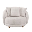 Ver imagem 3 de Kit 2 Poltronas Decorativa para Sala Pés Madeira Kaly M22 Sintético Caramelo/Linho Bege - Mpozenato