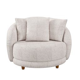 Kit 2 Poltronas Decorativa para Sala Pés Madeira Kaly M22 Sintético Caramelo/Linho Bege - Mpozenato - 3 Kit 2 Poltronas Decorativa para Sala Pés Madeira Kaly M22 Sintético Caramelo/Linho Bege - Mpozenato - 3