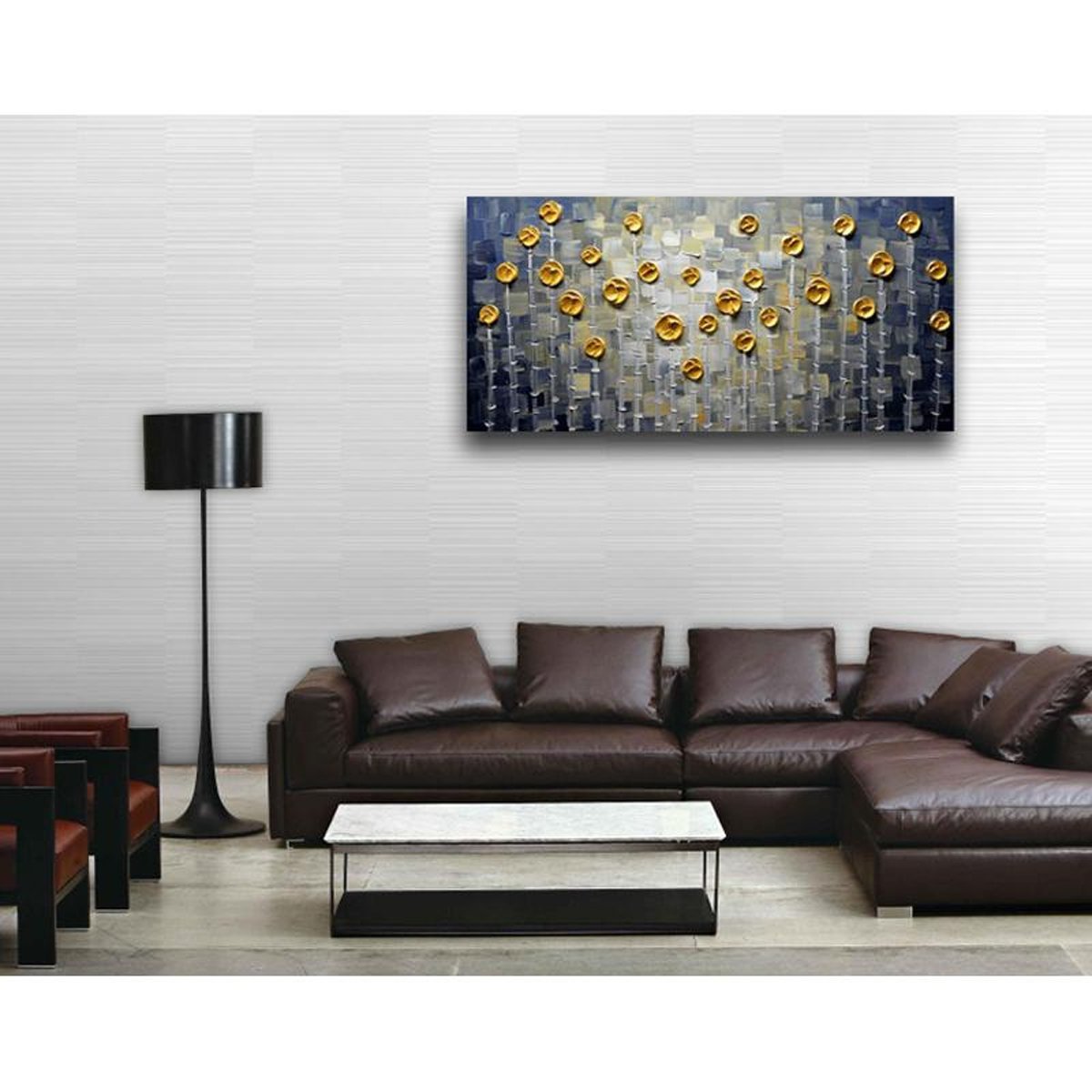 Quadro Pintura Tela claramente textured abstrata 5456: 60cm (A) x 120cm (L) - 5