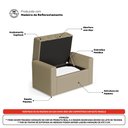 Ver imagem 6 de Cabeceira e Calçadeira Báu Solteiro Atena 90cm Capitonê Suede Bege - Desk Design