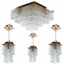 Ver imagem 1 de Kit 1 Lustre Cristal Acr Dream + 3 Pendentes Spark Cobre