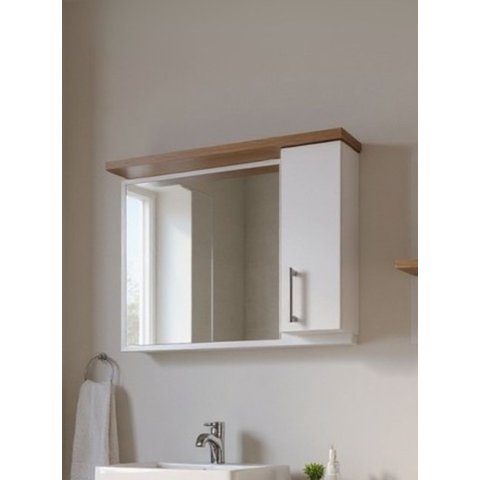 Armário de Banheiro 80cm MDF Freijo com Branco Paris - On Móveis