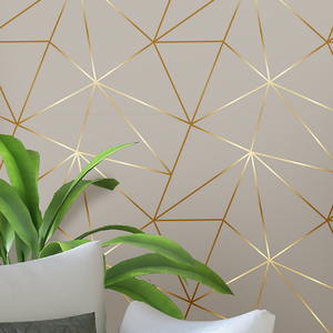 Papel de Parede para Quarto Casal e Sala Fendi Fio Gold 3m
