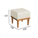 Ver imagem 3 de Puff Quadrado Linho Sala Quarto Banqueta Decorativo Linho Creme