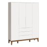Cômoda com Porta e Guarda Roupa Infantil Classic Elfe Branco Acetinado Amadeirado - Reller - 7