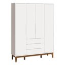 Ver imagem 7 de Cômoda com Porta e Guarda Roupa Infantil Classic Elfe Branco Acetinado Amadeirado - Reller