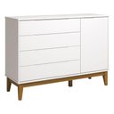 Ver imagem 4 de Cômoda com Porta e Guarda Roupa Infantil Classic Elfe Branco Acetinado Amadeirado - Reller