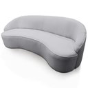 Ver imagem 6 de Sofá Curvo Montserrat 210cm 3 Lugares Lona Cinza Claro - Nexta Casa