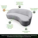 Ver imagem 3 de Sofá Curvo Montserrat 210cm 3 Lugares Lona Cinza Claro - Nexta Casa