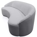 Ver imagem 7 de Sofá Curvo Montserrat 210cm 3 Lugares Lona Cinza Claro - Nexta Casa