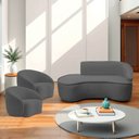 Ver imagem 2 de Kit Divã Recamier Orgânico Marrocos 200cm Lado Esquerdo e 2 Poltronas Amore Linho Cinza Escuro