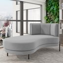 Ver imagem 2 de Sofá Chaise Longue Sala de Estar Living Lucca Esquerdo D02 Veludo Cinza C-317 - Lyam Decor