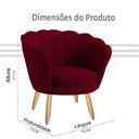 Ver imagem 5 de Poltrona Decorativa Pétala Veludo Marsala Bordo Pés Palito