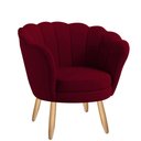 Ver imagem 1 de Poltrona Decorativa Pétala Veludo Marsala Bordo Pés Palito