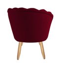 Ver imagem 4 de Poltrona Decorativa Pétala Veludo Marsala Bordo Pés Palito