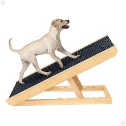 Rampa Antiderrapante Ajustável Regulável Madeira Maciça Gato Cachorro - 1