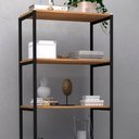 Ver imagem 2 de Kit 2 Estantes Livreiro Multiuso Estilo Industrial 180cm 6 Prateleiras Trento Demolição - Artefamol