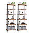 Ver imagem 1 de Kit 2 Estantes Livreiro Multiuso Estilo Industrial 180cm 6 Prateleiras Trento Demolição - Artefamol