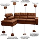 Ver imagem 4 de Sofá 3 Lugares Retrátil Reclinável Chaise Esquerdo 258cm Bergen F04 Veludo Terracota - Lyam Decor