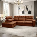 Ver imagem 3 de Sofá 3 Lugares Retrátil Reclinável Chaise Esquerdo 258cm Bergen F04 Veludo Terracota - Lyam Decor
