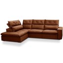 Ver imagem 1 de Sofá 3 Lugares Retrátil Reclinável Chaise Esquerdo 258cm Bergen F04 Veludo Terracota - Lyam Decor