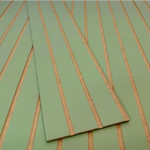 Kit Revestimento Ripado 50 Placas Adesiva 45 X 11 Cm em Mdf:verde