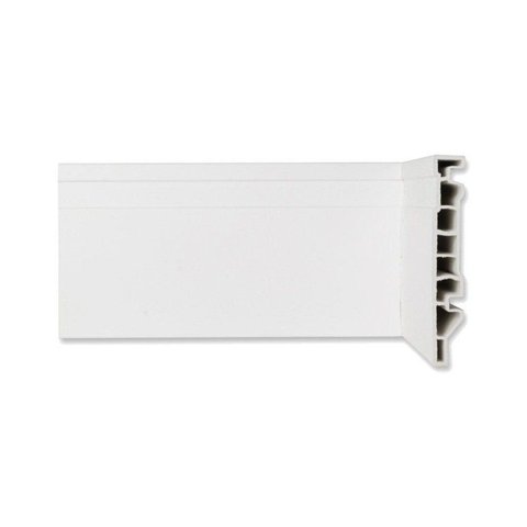Rodapé Frisado 10cm PVC 10mm Metro Linear Barra 2,25 Teck Branco