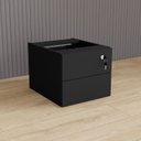 Ver imagem 1 de Gaveteiro Suspenso 33cm x 40cm 2 Gavetas com Chave para Mesa Escrivaninha de Escritório Corporate Preto