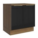 Ver imagem 1 de Balcão de Cozinha 80 Cm 2 Portas Rustic/preto Lux Madesa Rustic/preto
