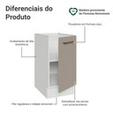 Ver imagem 3 de Balcão de Cozinha 40 cm 1 Porta (sem Tampo) Branco/Crema Agata Madesa