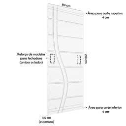 Folha de Porta Frisada R70ss 210x80cm 35mm Reforço Fechadura:mogno - 3