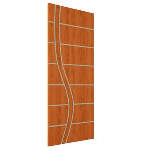 Folha de Porta Frisada R70ss 210x80cm 35mm Reforço Fechadura:mogno