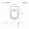 Assento Sanitário Poliéster Suite Branco para vaso Incepa 1.6gpf 6lpf - 5