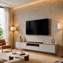 Ver imagem 6 de Rack para TV até 75 Polegadas Suspenso 100% MDF 220cm Astro Yescasa Bege Off White