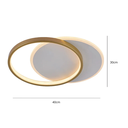 Ver imagem 5 de Lustre Plafon Led Duplo 49w Redondo 40cm Dourado 3000k Bivolt