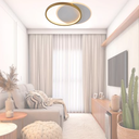 Ver imagem 3 de Lustre Plafon Led Duplo 49w Redondo 40cm Dourado 3000k Bivolt