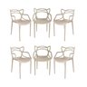 Kit com 6 Cadeiras Allegra em Pp para Área Externa e Sala de Jantar ou Estar Cor Nude Ecomhome - 1