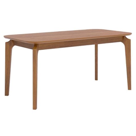 Mesa de Jantar Ficus 20508 4 Lugares Retangular Tampo MDF 160x80cm Marrom Milani Movelaria