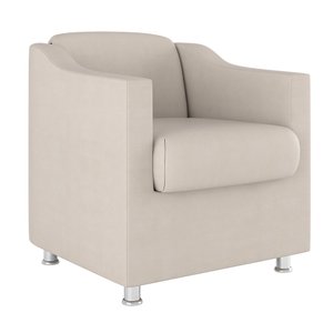 Poltrona Decorativa Tilla Reforçada Sala, Consultório – Balaqui Decor Cor:Bege