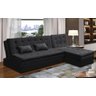 Sofá Cama King 5 Lugares 2,70m Amélia Suede Preto Mirra Decor - 1