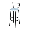 Ver imagem 3 de Jogo 2 Banqueta Alta Para Cozinha Epoxi Preta Estofado Floral Floral
