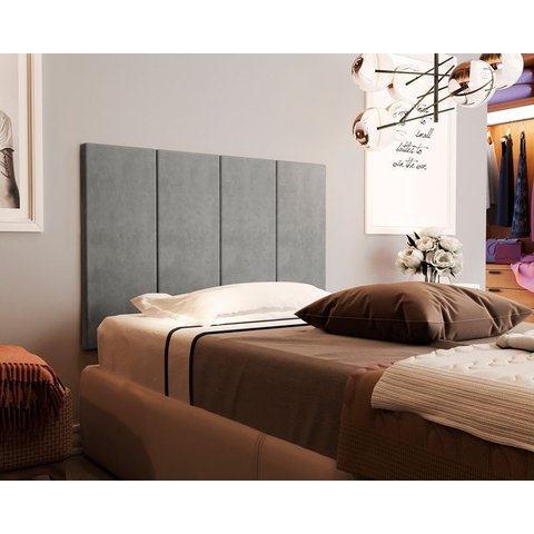 Painel Cama Box Valence 0,90 Tecido Suede Cor Cinza - Comprar Moveis em Casa