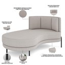 Ver imagem 5 de Sofá Chaise Longue Living Lucca Esquerdo D02 Bouclê Bege B-62