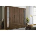 Ver imagem 1 de Guarda Roupa Casal 8 Portas (2 C- Espelho) e 6 Gavetas C- Pés Master 8.6 Jatobá