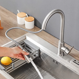 Torneira Gourmet Inox Bancada Pia de Cozinha Extensor Flexível Misturador Monocomando - 4