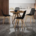 Ver imagem 2 de Mesa de Jantar 4 Lugares Redonda 107cm 100%MDF Grécia R02 Nogueira - Mpozenato